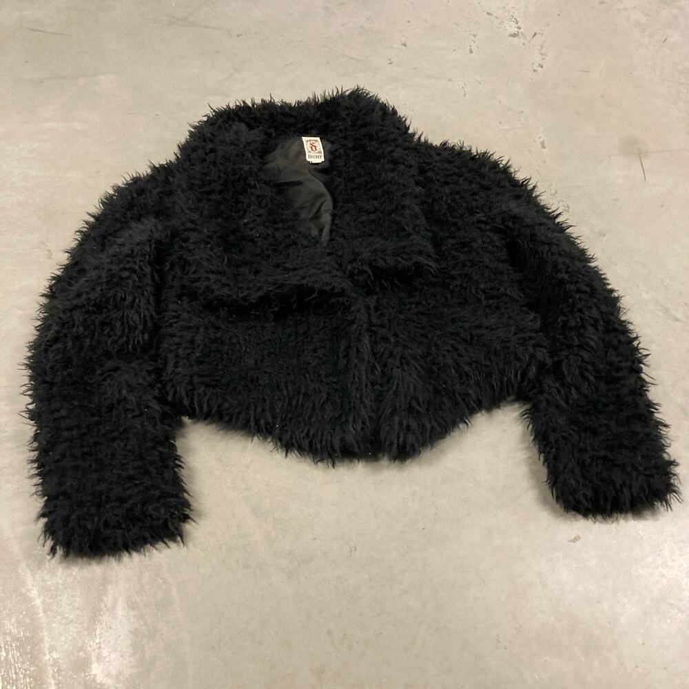 Y2K faux fur degree afghan jacket